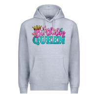 Heather Grey birthday queen Premium Hoodie - BundleAndBundleShop