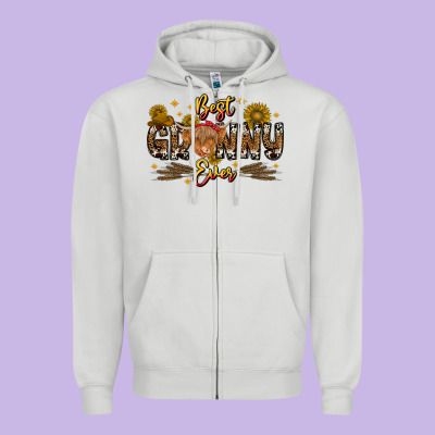Best Granny Ever Western Theme Zipper Hoodie Designed By Cowhidedigitalart