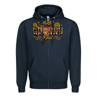 Navy best granny ever western theme Zipper Hoodie - CowhideDigitalArt