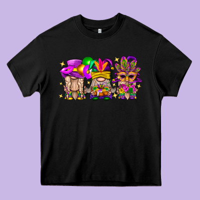 Mardi Gras Gnomies Cakes Flowers And Balloon Heavy Core Tee Designed By Bundleandbundleshop