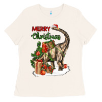 Bone merry christmas brachiosaurus Ladies Tee - LillyAllenDesigns