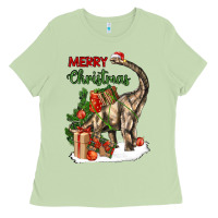Matcha merry christmas brachiosaurus Ladies Tee - LillyAllenDesigns