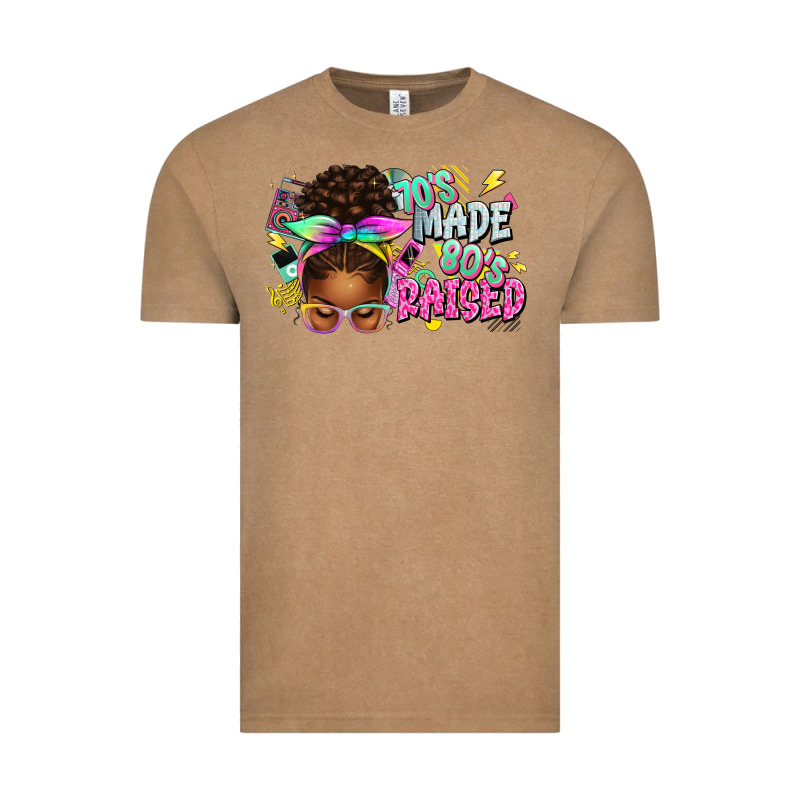 70's Made 80's Raised Afro Messy Bun Vintage Tee by texasbilliewilder | Teevron