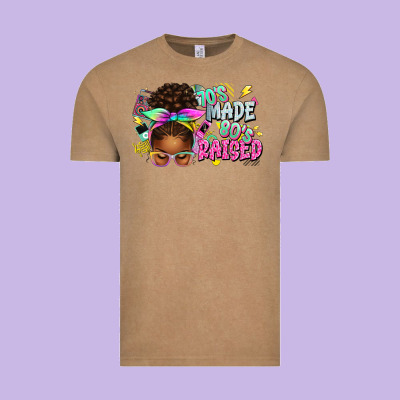 70's Made 80's Raised Afro Messy Bun Vintage Tee Designed By Texasbilliewilder