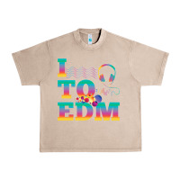 French Oak i listen to edm rainbow letters dj music gift Urban Heavy Tee - lanVoArt