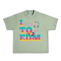 Oil Green i listen to edm rainbow letters dj music gift Urban Heavy Tee - lanVoArt