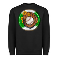 Baseball With Sunflower Round Earrings Heavyweight Sweatshirt | Teevron