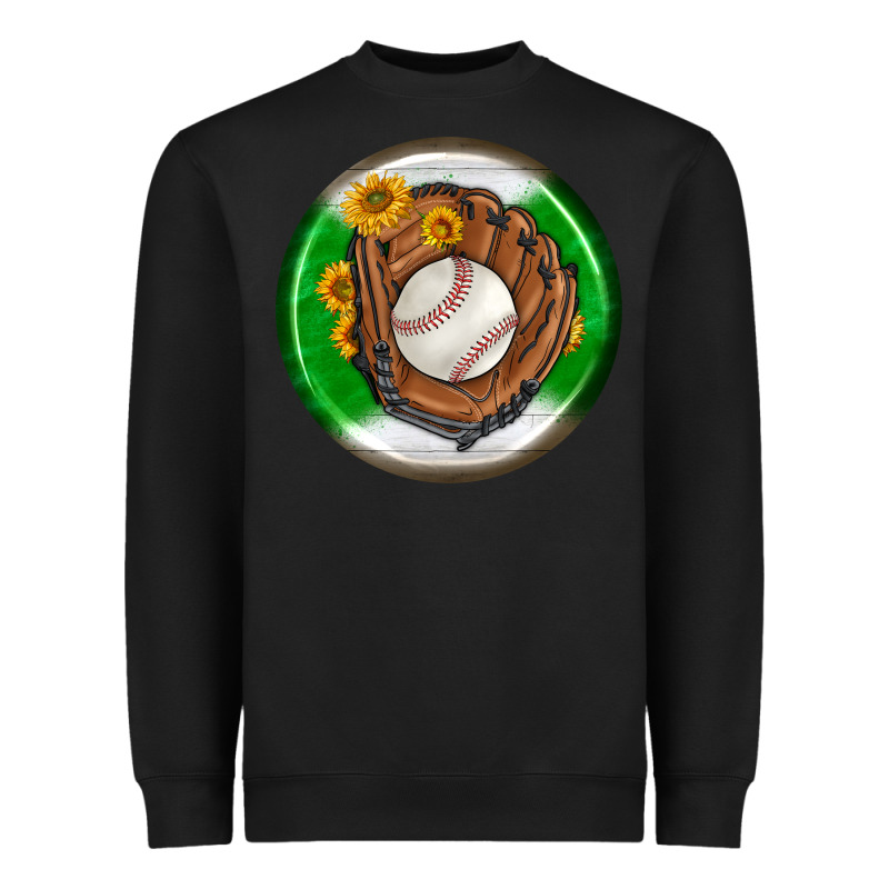 Baseball With Sunflower Round Earrings Heavyweight Sweatshirt by BundleAndBundleShop | Teevron