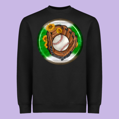 Baseball With Sunflower Round Earrings Heavyweight Sweatshirt Designed By Bundleandbundleshop