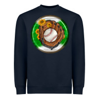 Navy baseball with sunflower round earrings Heavyweight Sweatshirt - BundleAndBundleShop