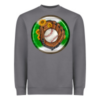 Storm baseball with sunflower round earrings Heavyweight Sweatshirt - BundleAndBundleShop