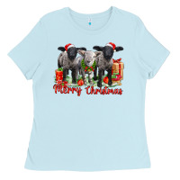 Baby Blue merry christmas baby sheeps Ladies Tee - LillyAllenDesigns