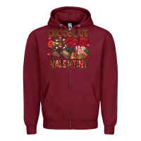Burgundy Chcolate is my Valentine Zipper Hoodie - CowhideDigitalArt