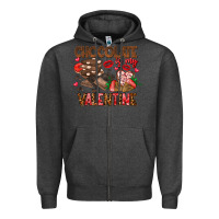 Charcoal Heather Chcolate is my Valentine Zipper Hoodie - CowhideDigitalArt
