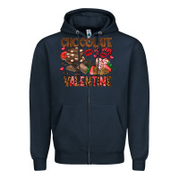 Navy Chcolate is my Valentine Zipper Hoodie - CowhideDigitalArt
