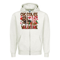 Oatmeal Heather Chcolate is my Valentine Zipper Hoodie - CowhideDigitalArt