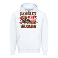 White Chcolate is my Valentine Zipper Hoodie - CowhideDigitalArt