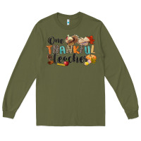 Army Green one thankful teacher Long Sleeve Tee - CowGirlArtShop