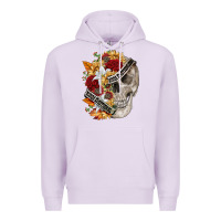 Lilac skull kinda emotionless kinda emotional Premium Hoodie - FaDigitalArtStudio