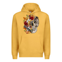 Mustard skull kinda emotionless kinda emotional Premium Hoodie - FaDigitalArtStudio