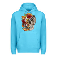 Ocean Blue skull kinda emotionless kinda emotional Premium Hoodie - FaDigitalArtStudio