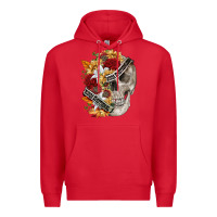 Red skull kinda emotionless kinda emotional Premium Hoodie - FaDigitalArtStudio