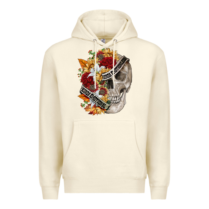 Skull Kinda Emotionless Kinda Emotional Premium Hoodie by FaDigitalArtStudio | Teevron