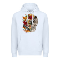 White skull kinda emotionless kinda emotional Premium Hoodie - FaDigitalArtStudio