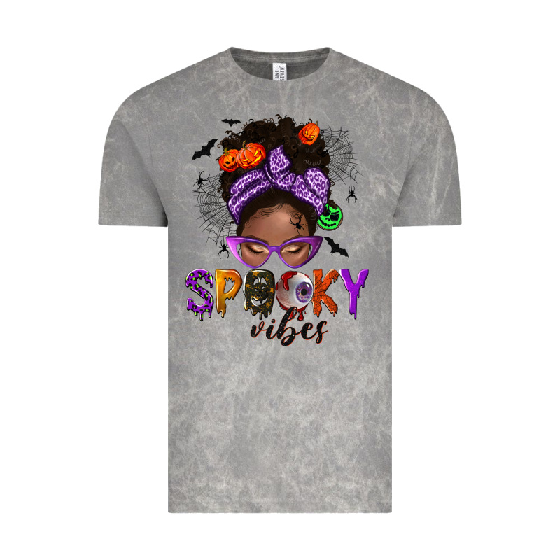 Spooky Vibes Afro Messy Bun Vintage Tee by NancyCooperArtShop | Teevron