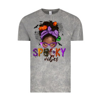 Cloud Rock Spooky vibes afro messy bun Vintage Tee - NancyCooperArtShop