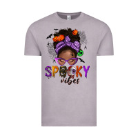 Vintage Zinc Spooky vibes afro messy bun Vintage Tee - NancyCooperArtShop