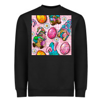 Black Easter Gnomies Seamless Pattern Heavyweight Sweatshirt - BundleAndBundleShop