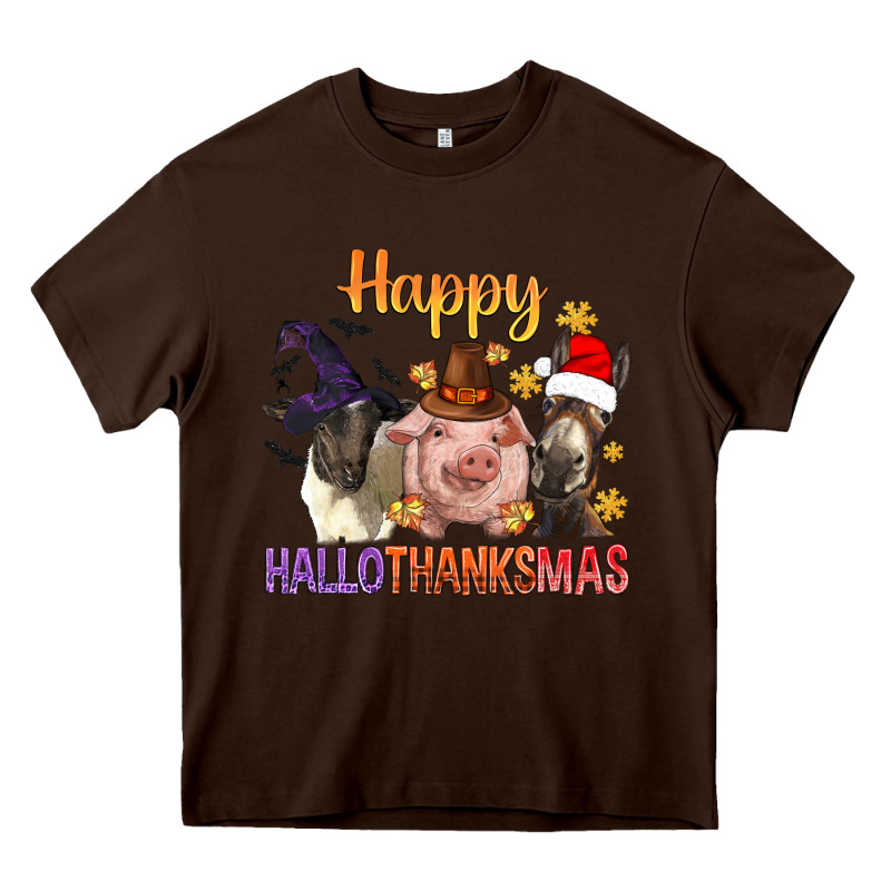Happy Hallothanksmas Farm Animal Heavy Core Tee by BundleAndBundleShop | Teevron