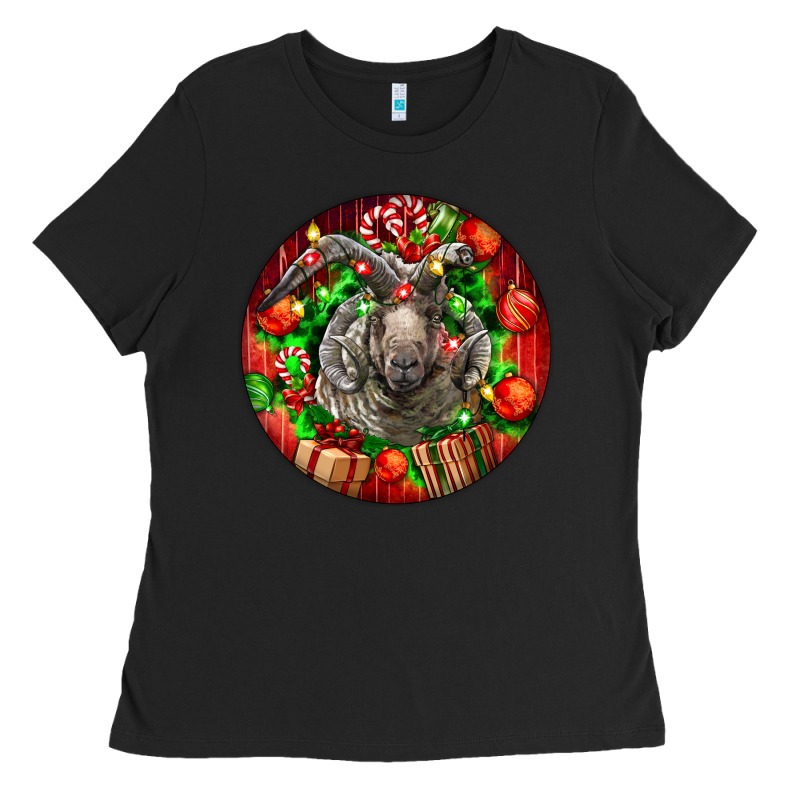 Christmas Navajo Churro Sheep Ladies Tee by LillyAllenDesigns | Teevron