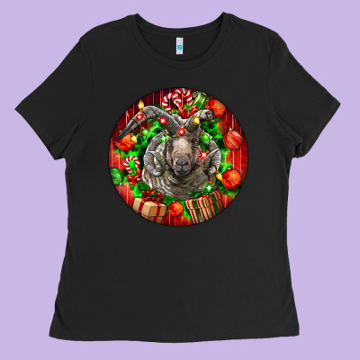 Christmas Navajo Churro Sheep Ladies Tee Designed By Lillyallendesigns