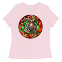 Bubblegum Pink christmas navajo churro sheep Ladies Tee - LillyAllenDesigns