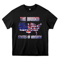 Black the divided states of america political humor usa map t shirt Heavy Core Tee - lanVoArt