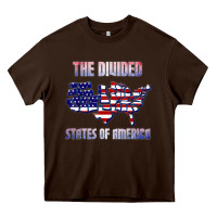 Chocolate Brown the divided states of america political humor usa map t shirt Heavy Core Tee - lanVoArt