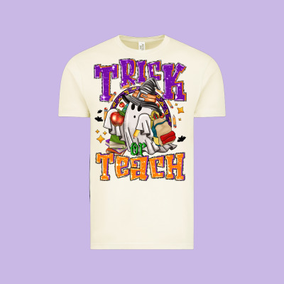 Trick Or Teach Halloween Vintage Tee Designed By Nancycooperartshop