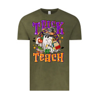 Vintage Olive Trick or teach Halloween Vintage Tee - NancyCooperArtShop