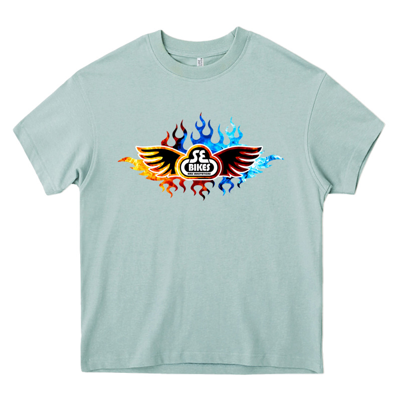 Se Bikes Bmx Bicycle On Fire Sport Blue Red Heavy Core Tee by lanVoArt | Teevron