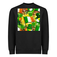 Black Ireland flag with St. Patrick's Day  digital paper Heavyweight Sweatshirt - BundleAndBundleShop
