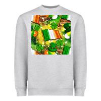 Heather Grey Ireland flag with St. Patrick's Day  digital paper Heavyweight Sweatshirt - BundleAndBundleShop