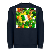 Navy Ireland flag with St. Patrick's Day  digital paper Heavyweight Sweatshirt - BundleAndBundleShop