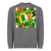 Storm Ireland flag with St. Patrick's Day  digital paper Heavyweight Sweatshirt - BundleAndBundleShop