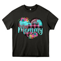 Asphalt mommy leopard turquoise heart Heavy Core Tee - JahusDesignShop