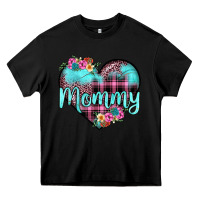 Black mommy leopard turquoise heart Heavy Core Tee - JahusDesignShop