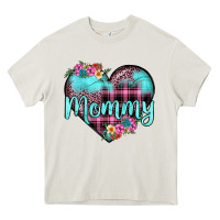 Cream mommy leopard turquoise heart Heavy Core Tee - JahusDesignShop