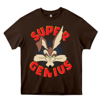 Chocolate Brown coyote super genius  1 Heavy Core Tee - lanVoArt
