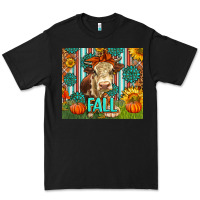 Black Western Fall Cow Premium Tee - LillyAllenDesigns